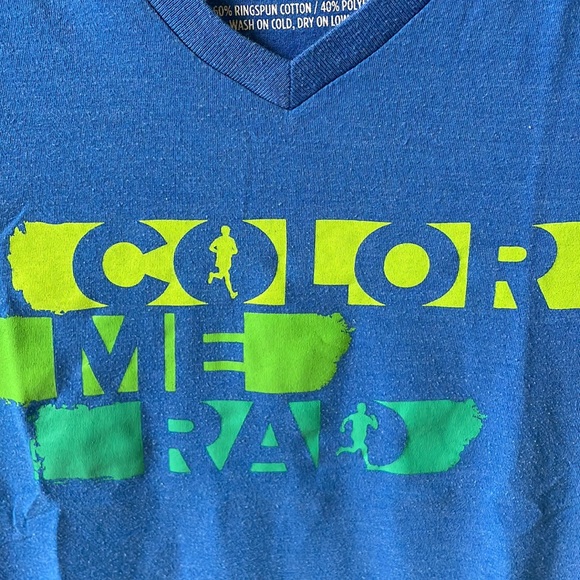 🏃🏻‍♀️ COLOR ME RAD SIZE MEDIUM BLUE TEE SHIRT - Picture 4 of 7